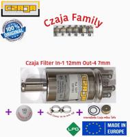 กรองแก๊ส LPG CZAJA 1 ออก 4 12/7x7x7x7 mm พร้อมกรองหม้อต้ม, Spring Clamp M8 และ Steel Clamp 10-16 mm.