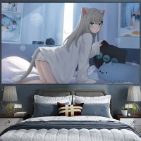 ¤❀ Girl Anime Tapestry Secondary Yuan Background Fabric Ins Hanging Cloth Dormitory Room Decorative Wall Cloth Bedroom Layout