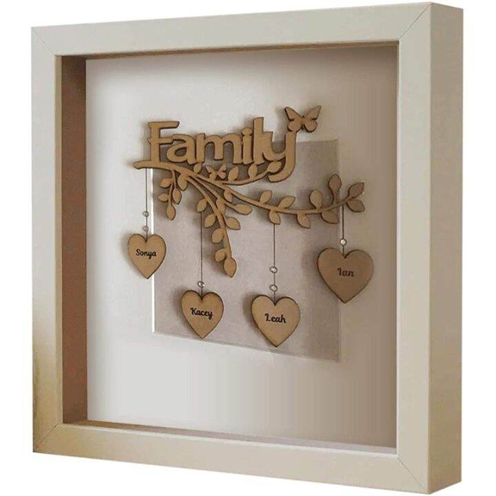 Nordic Bingkai Foto Kayu Hiasan Keluarga Pokok Nama Diy Cenderahati