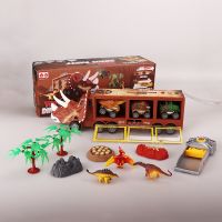 Kids Dinosaur Storage Car Model with Light and Music Container Storage Set Childrens Toy Gifts