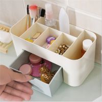 Desk jewelry storage box with drawer