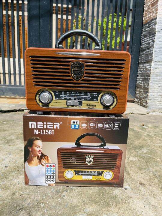 Đài FM RADIO M-115T - Loa nghe nhạc kết hợp đài radio - Phong cách cổ điển