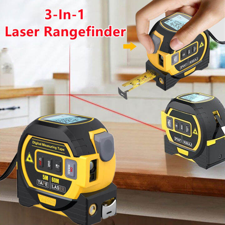 3 In 1 Laser Tape Measure Laser Rangefinder High precision Digital