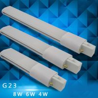 【HOT】 upaxjl หลอดไฟ LED แบบบางพิเศษประหยัดพลังงานฐาน2pin G23 SMD2835สำหรับตกแต่งบ้านหลอดไฟ AC85-265V แบบ4W 6W 8W