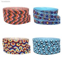 ❒▼ 10yards 15mm Geometry Chevron Fireworks Print Fold Over Elastic Ribbon For Sewing Hair Tie Strap Backpack Decoration Accessories