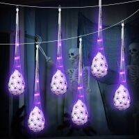 【LZ】◆✈  Pendurado Light Up Spider Egg para Halloween Decoração Bolsas de aranha brilhante Presente iluminado interior para festa