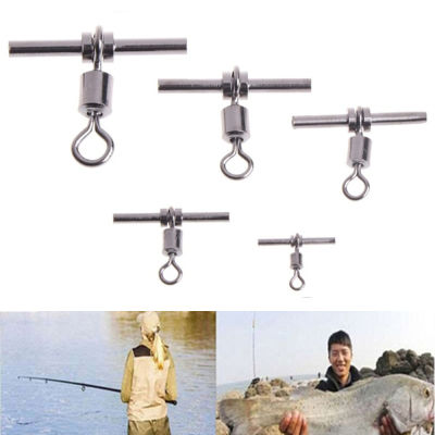 ASDFDHFU ตัวเชื่อมต่อแบบไขว้รูปตัวทีสำหรับตกปลาอุปกรณ์ต่อแบบหัวต่อสายหัวทองเหลืองอุปกรณ์ตกปลาถังใส่ปลา