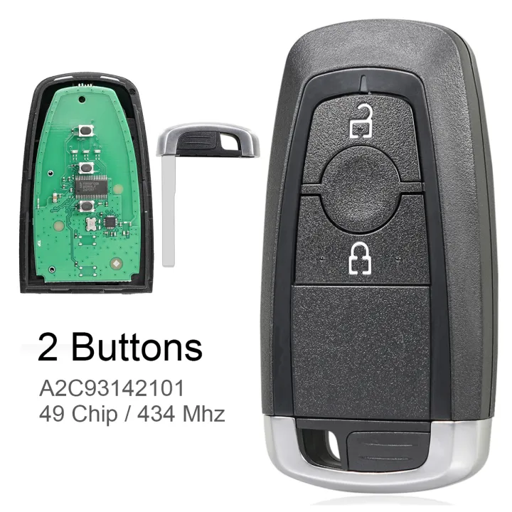 2 Buttons 434MHz Keyless Smart Remote Car Key Fob with 49 Chip