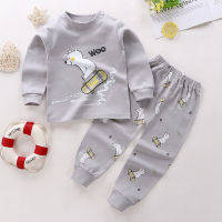 Baju Tidur Budak 0-5Y Cotton Girl Boy Pajamas Long Sleeve Pyjamas Kids 2PcsSet