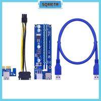 SQMETR การ์ดจอ60ยูเอสบีซม. 3.0สาย SATA To 6Pin Extender ไรเซอร์การ์ด PCI-E VER006C PCIE 1X กับ16X