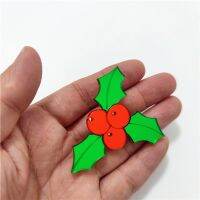 KUGUYS Cherry Brooch For Women 2022 Christmas Classic Red Green Mirror Breastpin Fruit Acrylic Jewelry