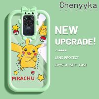 เคส Chenyyka สำหรับ Xiaomi Redmi โน๊ต9 Redmi เคส10X การ์ตูนน่ารักปิกาจูแฟชั่นสีสันสดใสกันกระแทกเคสโทรศัพท์ความคิดสร้างสรรค์โปร่งใสกรอบซิลิโคนป้องกันเลนส์กล้องมอนสเตอร์ที่น่ารัก