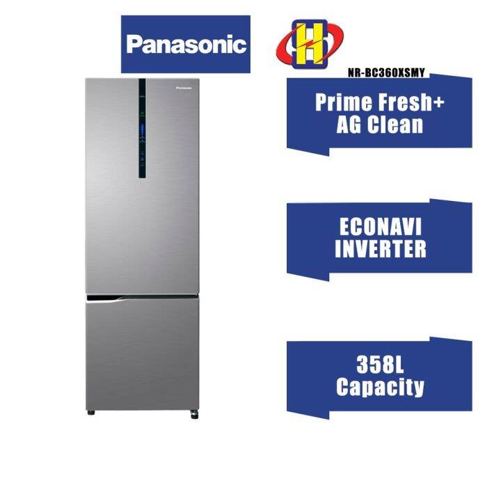 Panasonic Refrigerator (358L) ECONAVI Inverter Bottom Freezer Fridge NR