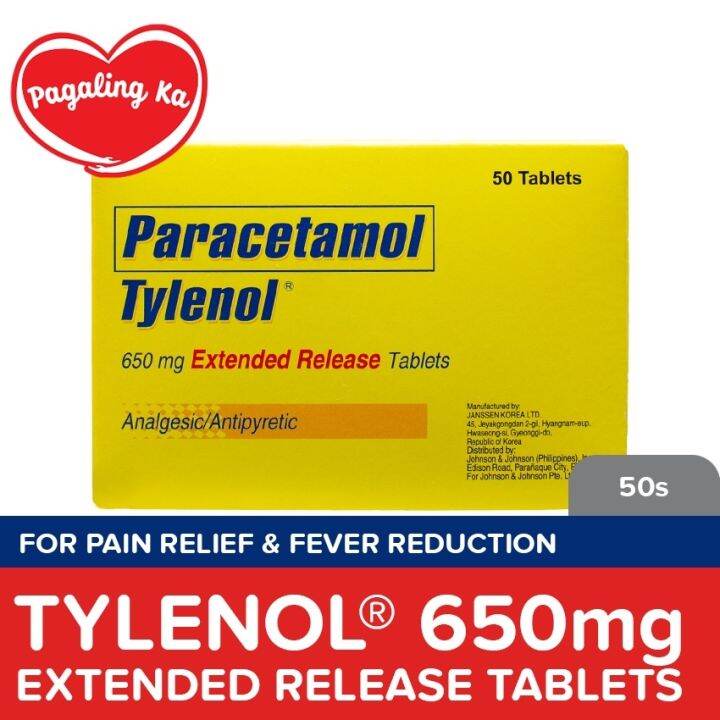 Tylenol Extended Release Tablets 650mg 50s Paracetamol Analgesic for