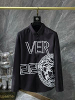 VERSACE 100% เสื้อโค้ทลำลองแขนยาวเสื้อเชิ้ตแบรนด์เนม,เสื้อโค้ทลำลองทรงหลวมแนวโน้มแฟชั่นฤดูใบไม้ผลิและฤดูใบไม้ร่วงเสื้อผ้าแฟชั่น MVSS-2