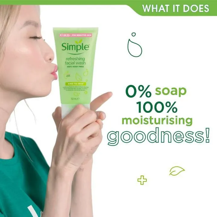 Simple Sữa Rửa Mặt Refreshing Facial Wash - Sữa rửa mặt Simple cho da nhạy cảm 150ml