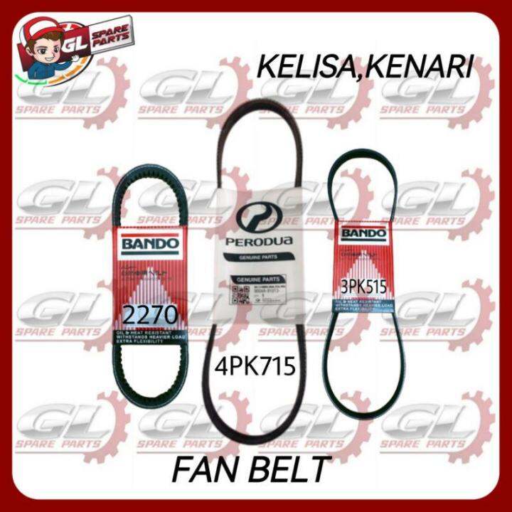 FAN BELT BANDO PERODUA KELISA KENARI ALTERNATOR / AIRCOND / POWER