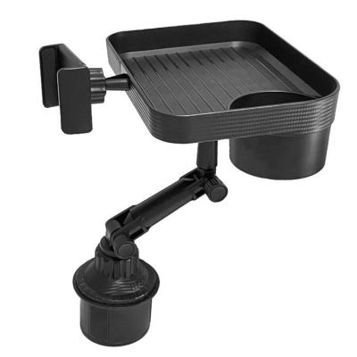 Cup Holder Tray for Car Car Cup Holder Food Tray Table Expander Tray Detachable 360Rotation Car Table Cup Holder Road Trip Essentials for Drinks Toys Cell Phones Tablets adaptable
