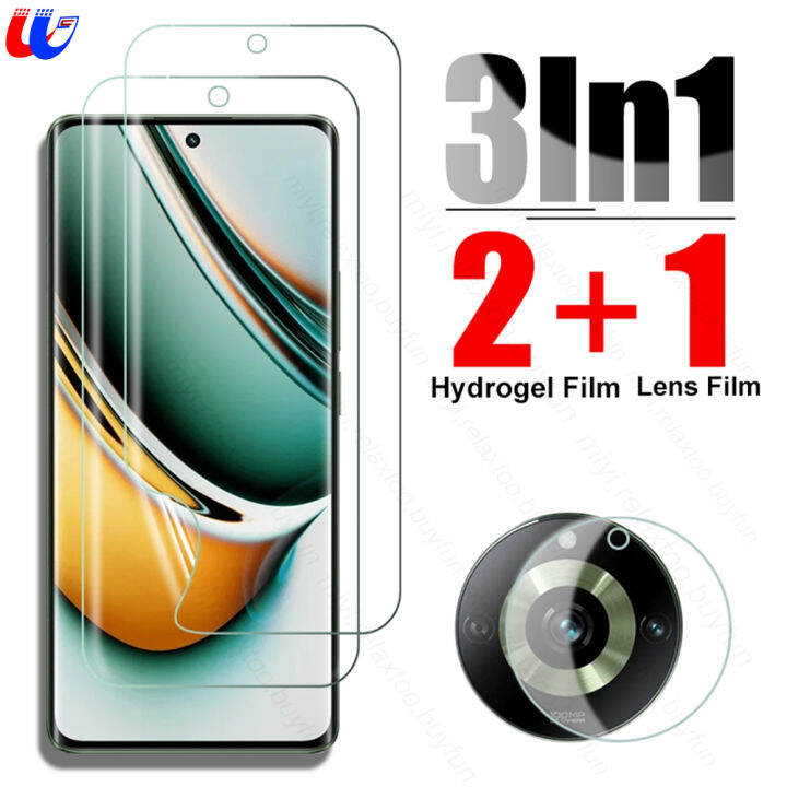 ตัวป้องกันจอฟิล์มไฮโดรเจลแบบนิ่ม3To1ไม่ใช่กระจกสำหรับ Realme 11 Pro ...