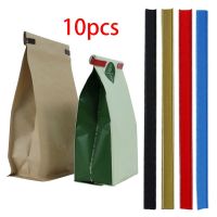 【DT】 hot  10Pcs Plastic Bag Clip Sealing Strip Self Adhesive Stick Tin Ties Coffee Beans Snack Candy Bread Bag tin strip Sealing Food Clip