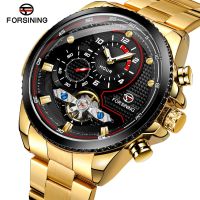 ZZOOI Forsining Mens Watches Steel Strap Tourbillon Skeleton Automatic Machanical Watches Man Fashion Watch Relogio Masculino