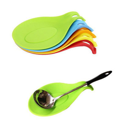 Silicone Insulation Spoon Rest Heat Resistant Placemat Drink Glass Coaster Tray Spoon Pad Eat Mat Pot Holder Kitchen Accessories