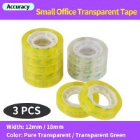 ✜ 12/18mm 3Pcs Small Office Transparent Tapes School Kids Students Adhesive Tape Packaging Supplies Home Manual Packing Tape