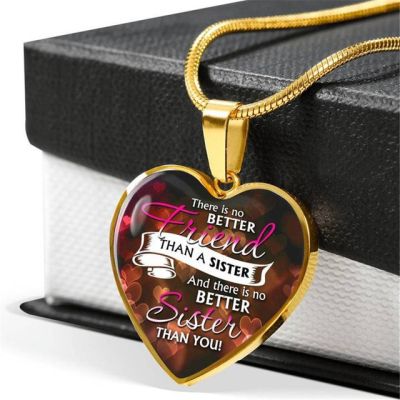 JDY6H There Is No Better Sister Than You Love Heart Shape Pendant Necklace Exquisite Family Gift To Sister Christmas Jewelry Gift