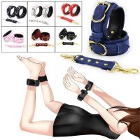 【CW】✆  BDSM Leather Handcuff Wrist Ankle Cuffs Collar Restraints Sex for Couples Bondage Chastity Harness Erotic Accessories