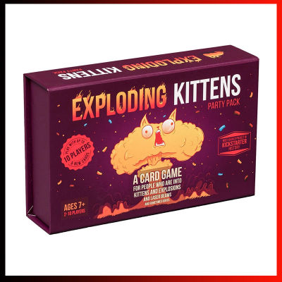 เกมไพ่Exploding Kittens Party Pack,เกมไพ่เกมกระดานสำหรับผู้เล่น10คนเกมกระดานเหมาะกับครอบครัวกลยุทธ์การเล่นเกม
