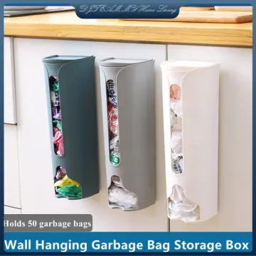 1pc Wall-mounted Garbage Bag Holder, Trash Bag Storage Box, Household  Kitchen Bathroom Cleaning Pad Container, Garbage Bag Organizer, Home  Storage