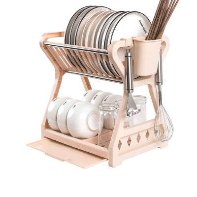 Dish Drying Rack with Utensil Holder,Dish Water Drain Board,Stainless Steel Dish Drainer for Kitchen Counter Top