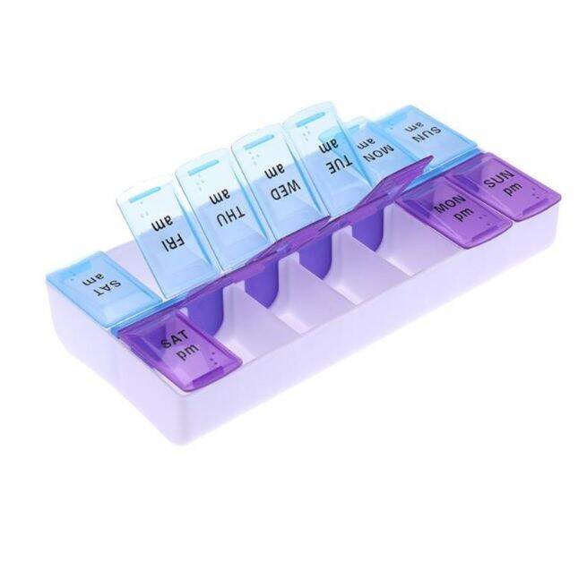 pill-organizer-กล่องใส่ยาเม็ด-ตลับใส่ยาแต่ละวัน-กล่องใส่ยา-14-ช่อง-กล่องใส่ยาเม็ด-ตลับใส่ยา-กล่องใส่ยา-กล่องใส่ยา-7-วัน-กล่องใส่ยาพกพา-กล่องยา