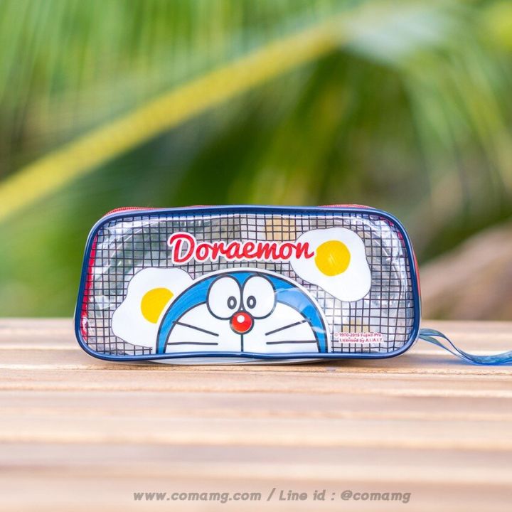 กระเป๋าใส่เครื่องเขียนpvc-ลายโดราเอมอน-doraemon-ทรงสี่เหลี่ยมคางหมู