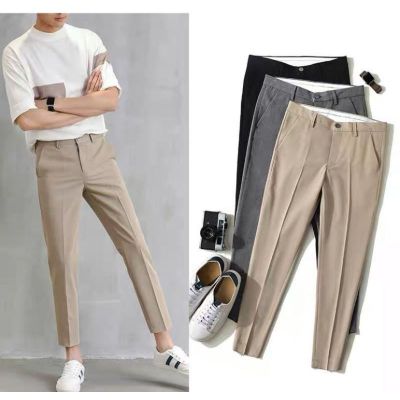 ღFashion Casual Slacks Cropped Pants X201 กางเกงสแล็คชาย 5 ส่วน สไตล์เกาหลี✽