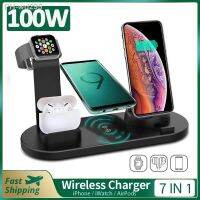 100W 7 in 1 Wireless Charger Stand Pad For iPhone 14 13 12 11 Apple Watch Fast Charging Dock Station for Airpods Pro iWatch 8 7