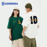 GEMMMA 10 digit print T-shirt เสื้อคู่แฟน2ตัว พิมพ์พระปรมาภิไธยย่อ เสื้อยืด oversize 2023 N0275