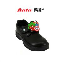 Bata บาจา รองเท้านักเรียนเด็กชาย AntiBac ลดกลิ่นอับ ลาย MARVEL แบบแปะปรับขนาดได้ School Shoes สีดำ รหัส 3416779