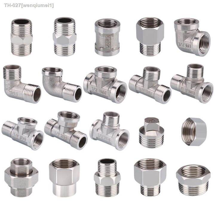 1-2-3-4-bsp-female-male-thread-tee-type-reducing-stainless-steel-elbow-butt-joint-adapter-adapter-coupler-plumbing-fittings