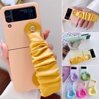 [Beike electronic] สำหรับ Samsung Galaxy Z Flip 4 Macaron สายรัดข้อมือสีทึบเคสโทรศัพท์ Galaxy Fundas Z Flip 3ฝาครอบป้องกันพับบางเฉียบ