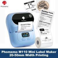 Phomemo M110 Label Printer Portable Thermal Mini Label Maker Printer Apply to Labeling  Office  Cable  Retail  Barcode Fax Paper Rolls