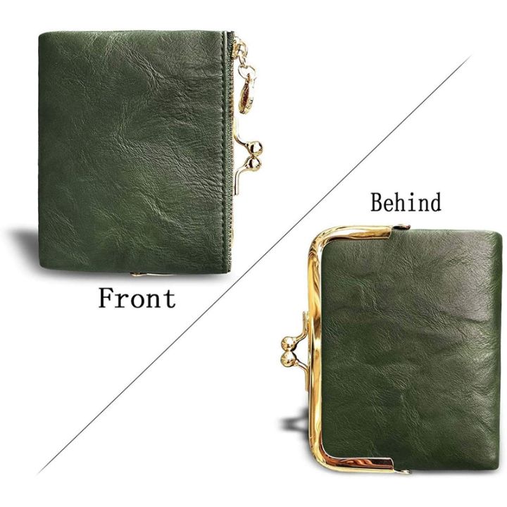 womens-wallet-short-bifold-retro-multifunction-coin-purse-with-zip-and-kiss-lock-green-pu-leather-female-short-purses