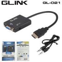 ( Promotion+++) คุ้มที่สุด Glink GL-021 สายแปลง HDMI TO VGA มีช่องต่อเสียง Converter Adapter With 3.5mm Audio port ราคาดี อุปกรณ์ สาย ไฟ ข้อ ต่อ สาย ไฟ อุปกรณ์ ต่อ สาย ไฟ ตัว จั๊ ม สาย ไฟ