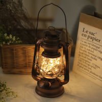 Portable Retro Portable Lantern Outdoor Camping Kerosene Lamp Battery Powered Festival Home Garden Decoration LED Table Lamp