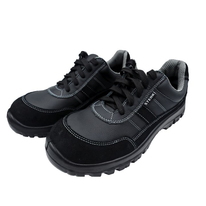 safety-shoe-with-design-sterk-s-0117sp-สีดำ-รองเท้าหัวเหล็ก-รองเท้านิรภัย-รองเท้าเซฟตี้-กันแรงกระแทก-แข็งแรง-ทนทาน-มีมาตรฐาน