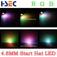 1000Pcs 5มม. (4.8มม.) หมวกฟาง LED RGB Light สี Fast แฟลชอัตโนมัติ5มม. RGB สี LED Emitting Diode