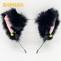 ZNPNXN ที่คาดผมหูแมวสุดเซ็กซี่สำหรับผู้หญิงเด็กผู้หญิงสร้อยคอมีโบว์ประดับด้วยผ้ากำมะหยี่อุปกรณ์แต่งผมสำหรับงานปาร์ตี้สวมหน้ากาก