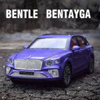 1:24 Bentley Bentayga SUV อัลลอยด์ของเล่นโลหะหล่อจากโมเดลรถยนต์โมเดลรถยนต์การจำลองสูงเสียงและแสงของขวัญเด็ก