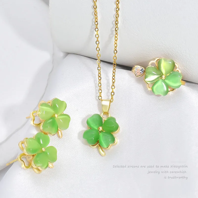 10PCS Multicolor Cat Eye Lucky Clover Nail Charms