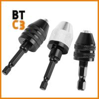 BTC3 เพลามอเตอร์ เปลี่ยนด่วน ตัวแปลงอะแดปเตอร์ 0.3mm-8mm หัวจับดอกสว่านไร้สาย ด้ามหกเหลี่ยม 1/4andquot; ก้านกลม